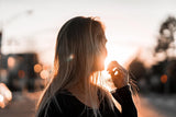 blond woman in the sun
